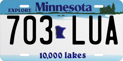 MN license plate 703LUA