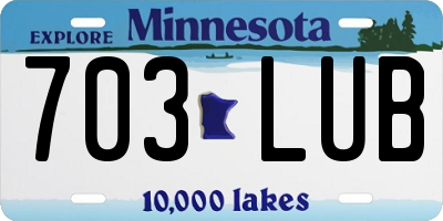 MN license plate 703LUB