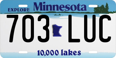 MN license plate 703LUC