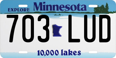 MN license plate 703LUD