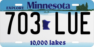 MN license plate 703LUE