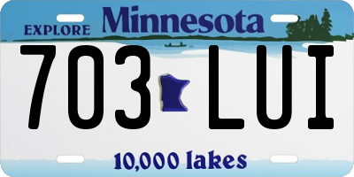 MN license plate 703LUI