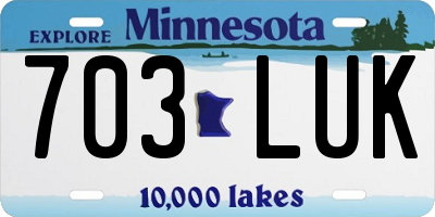 MN license plate 703LUK