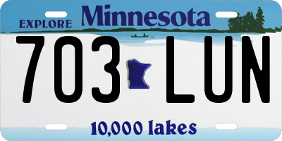 MN license plate 703LUN