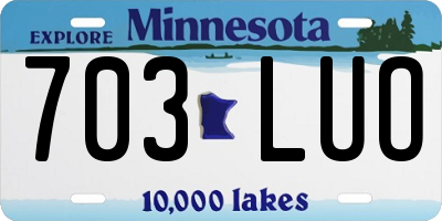 MN license plate 703LUO