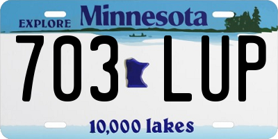 MN license plate 703LUP