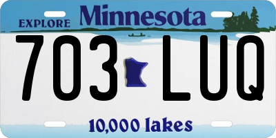 MN license plate 703LUQ