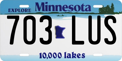 MN license plate 703LUS