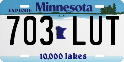 MN license plate 703LUT