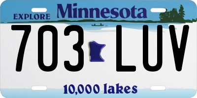 MN license plate 703LUV