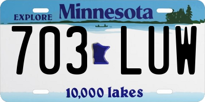 MN license plate 703LUW