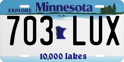 MN license plate 703LUX