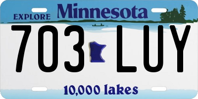 MN license plate 703LUY