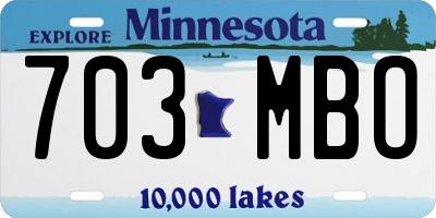 MN license plate 703MBO