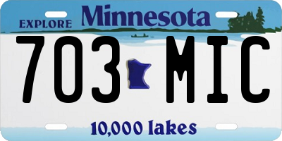 MN license plate 703MIC