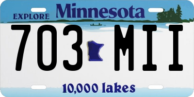 MN license plate 703MII