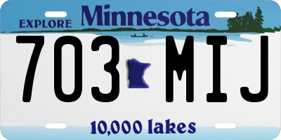 MN license plate 703MIJ