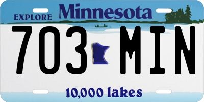 MN license plate 703MIN