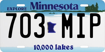 MN license plate 703MIP