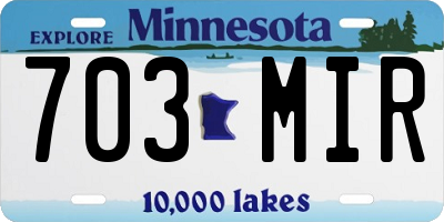 MN license plate 703MIR
