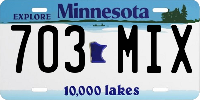 MN license plate 703MIX