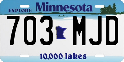 MN license plate 703MJD
