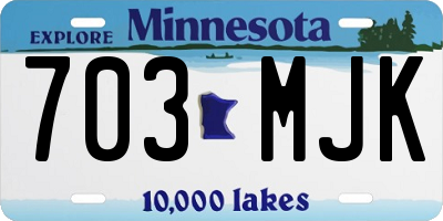 MN license plate 703MJK