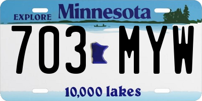 MN license plate 703MYW
