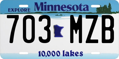 MN license plate 703MZB