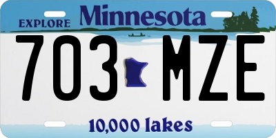 MN license plate 703MZE
