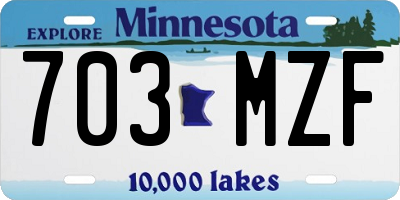 MN license plate 703MZF