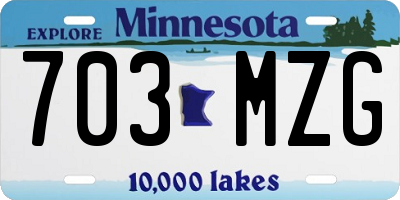 MN license plate 703MZG
