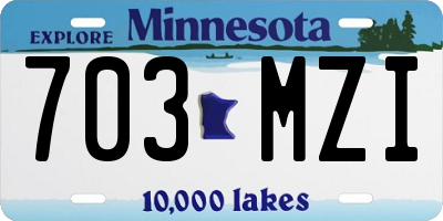 MN license plate 703MZI