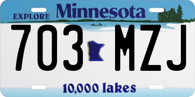 MN license plate 703MZJ