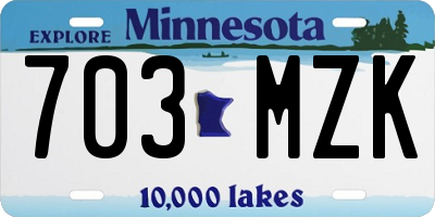 MN license plate 703MZK