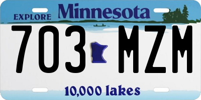 MN license plate 703MZM