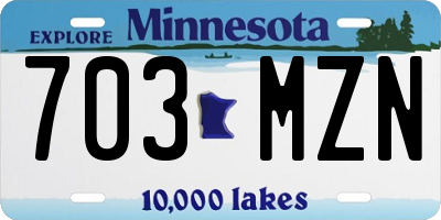 MN license plate 703MZN