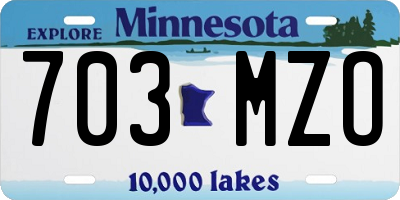 MN license plate 703MZO
