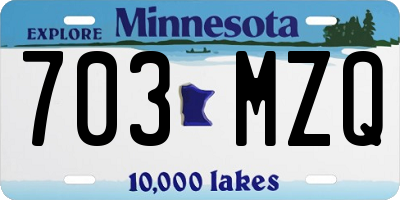 MN license plate 703MZQ