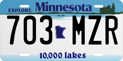 MN license plate 703MZR