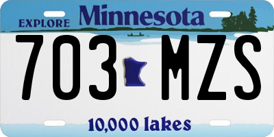 MN license plate 703MZS