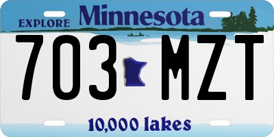 MN license plate 703MZT