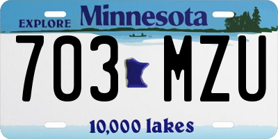 MN license plate 703MZU