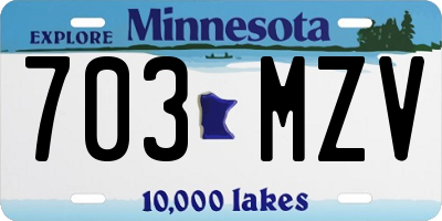 MN license plate 703MZV