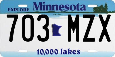 MN license plate 703MZX