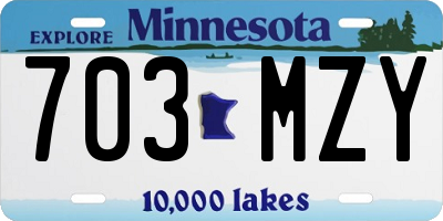 MN license plate 703MZY