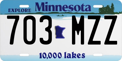 MN license plate 703MZZ
