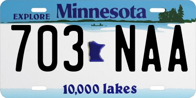 MN license plate 703NAA