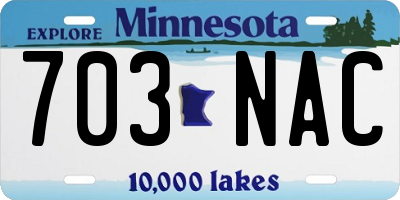 MN license plate 703NAC