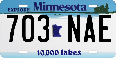 MN license plate 703NAE